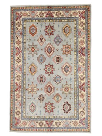 Annodato A Mano Kazak Fine Tappeto 194X289 Di Lana