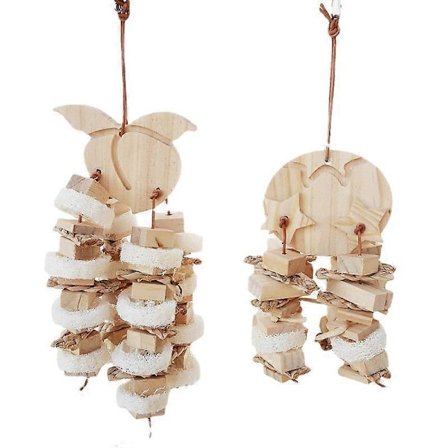 Sikre, giftfri fuglelegetøj papegøje frugt træ gnavestreng loofah kindtænder halm