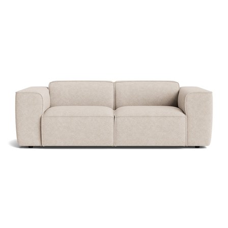 Aura 3 personers sofa - Aragon Beige - 221x100x73cm - Komfortabel Sofa med Nozag fjedre, PU- & Koldskum - 3 personers sofa