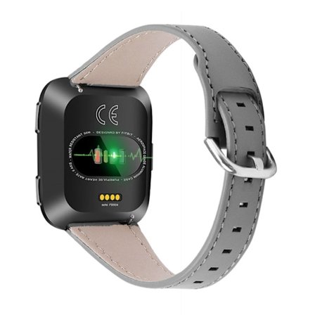 Fitbit Versa 2 / Lite klockarmband i äkta läder från koskinn - Grå