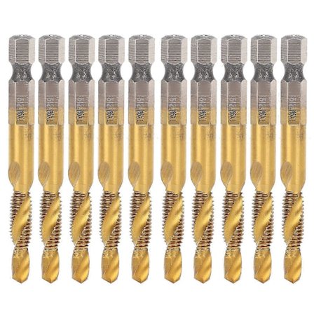 10 stk. sekskantet skaft skruehane M6? Bor 5.0 belagt komposit spiralfløjtehane tilbehør RER