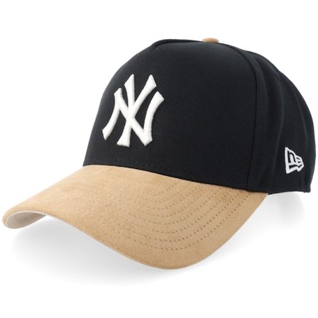 New Era - MLB Svart adjustable Keps - New York Yankees Suede Visor Black/Beige E-frame Adjustable @ Hatstore