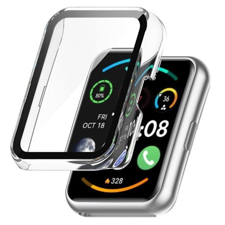 Huawei Watch Fit 2 cover with tempered glass screen protector - Transparent