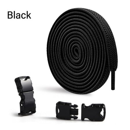 2 par No Tie Skosnören Sneakers Skosnören SVART black black