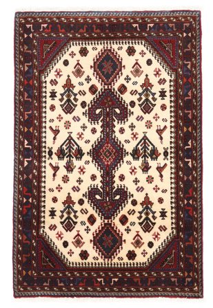Abadeh Fine Matta Orientalisk Mörkröd/Beige (Ull, Persien)