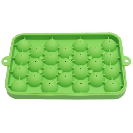 25 Gitter Isbakke Nem Udgivelse Silikone Isbold Maker Form Mini Rund Is Kugle Bakke med Låg Grøn