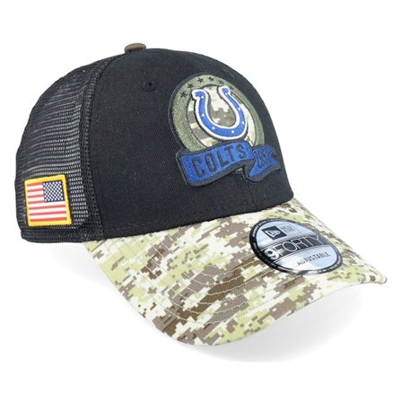 New Era - NFL Svart trucker Caps - Indianapolis Colts M 9FORTY NFL Salute To Service 22 Black/Camo Trucker @ Hatstore