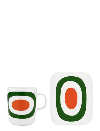 Melooni Mug+Plate Set Of 2 Home Tableware Plates Small Plates Multi/patterned Marimekko Home