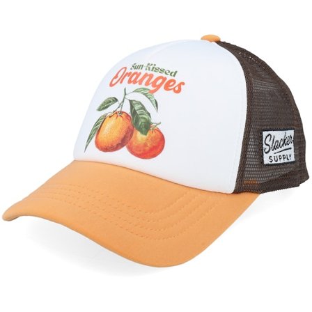 Slacker Supply - Schwarz Trucker Cap - Sun Kissed Oranges Foam Chocolate/Amber Vintage Trucker @ Hatstore