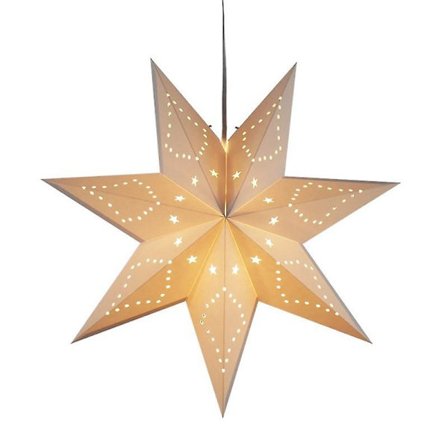 LED-pappersstjärna med belysning för upphängning, 2-pack 3D julstjärna med belysning, 45 cm