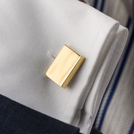 Arany tónusú polírozott téglalap alakú mandzsettagombok for Men