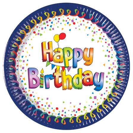 Happy Birthday Multicolor Paptallerkener Små