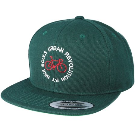 Bike Souls - Vert snapback Casquette - Revolution Circle Spruce Maroon/White Snapback @ Hatstore