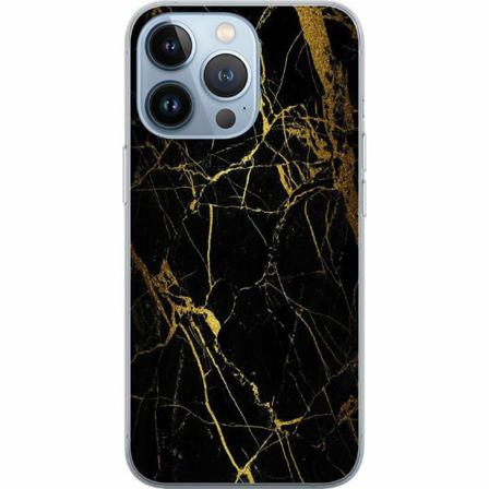 Apple Iphone 14 Pro Mjukt Skal - Marble Black&gold