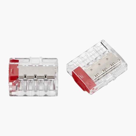 Biltema - 4-Leder Hurtiglås Koblingsklemme - Trygg og Rask Løsning for Koblingsbokser, 10stk