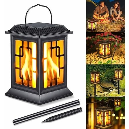 Aurinkolamppu liekehtivällä valolla, IP65 vedenpitävä ulkokäyttöön tarkoitettu aurinkolamppu realistisella liekkiefektillä, ulkokäyttöön tarkoitettu 