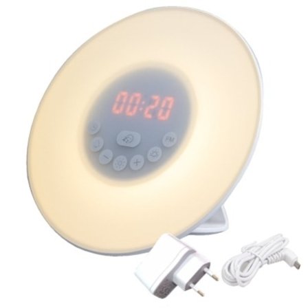 Philips Wake-up Light med soloppgangssimulering - 2 naturlige alarmlyder - 10 lysinnstillinger - FM-radio - Kompatibel med Philips[JUN]