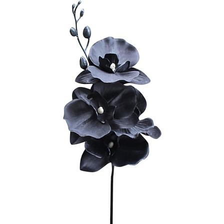 Galaxy 1. kunstig blomst Faux Butterfly Orchid, 14,9 tommer Orchid Real Touch Silkeblomster (Svart)