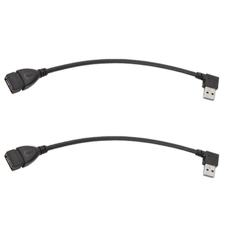 2x USB 3.0 Kulma 90 Asteen Jatkojohto Uros-Naaras Adapteri Kaapeli Tieto Oikea