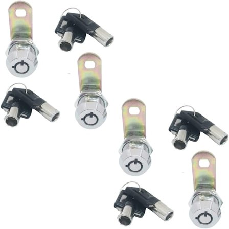 Kabinet Nøgle Knast Lås Rørformet Knast Lås Krom Overflade Identisk Nøgle 4Pak 19*12MM
