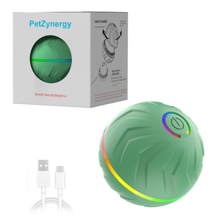 Hundelegetøj - Rullende Aktiveringsbold, Tygebold til Hunde, Interaktiv Smart Bold der bevæger sig 360° - Legetøjsbold til Hund grøn_yux