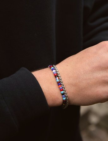 Samie Samie - Bracelet With Colored Pearls - Multi/patterned - 19 cm