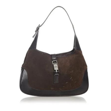 Gucci Vintage, Pre-owned Shoulder Bag Bruin, Dames, Maat:ONE Size,suede