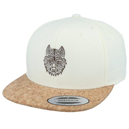 Iconic - White snapback Lippis - Stylistic Wolf Natural/Cork Snapback @ Hatstore