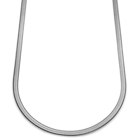 Essentials | 6 mm Silver-Tone Herringbone Chain Necklace for Men - Chain necklaces