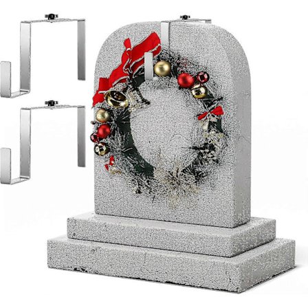 2 kpl säädettävää metallista hautakiven seppeleiden ripustinta - hautausmaan muistomerkin koristelu