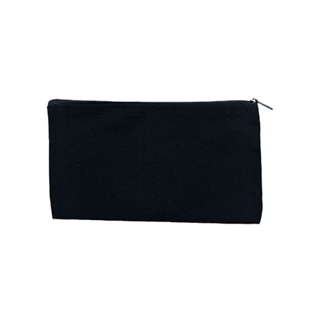 Pieces Makeup Taske i Lærred, Kosmetiktaske, Tom Lærreds Stof Opbevaringspose, Lynlåsposer kompatible med Rejser, Kontor og Skole (Sort, 21*12cm)