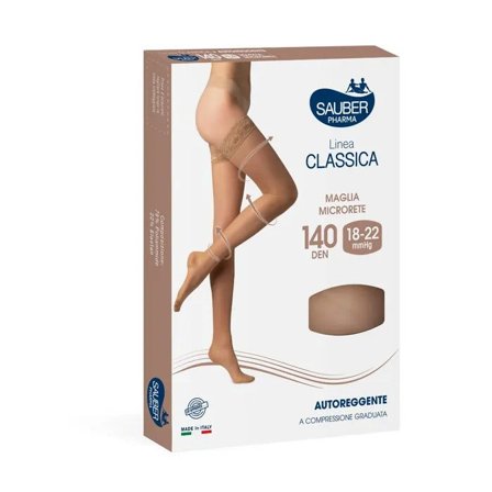 Sauber Linea Classica 140 Den Calza a Compressione Autoreggente