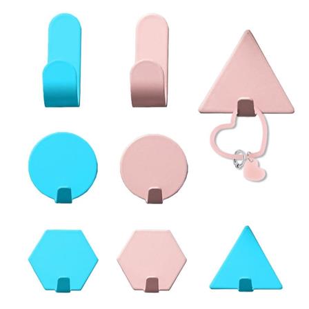Liimakoukut Koukut pesusienen ripustamiseen, pyyhkeet, vaatteet, kylpytakit Seinäkoukut Oven koukku 8kpl Blue pink