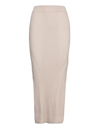Iconic Rib Maxi Skirt Beige Calvin Klein