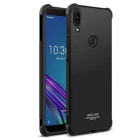 IMAK Asus ZenFone Max Pro (ZB602KL) mobilskal silikon stötdämpande textur – Metall svart