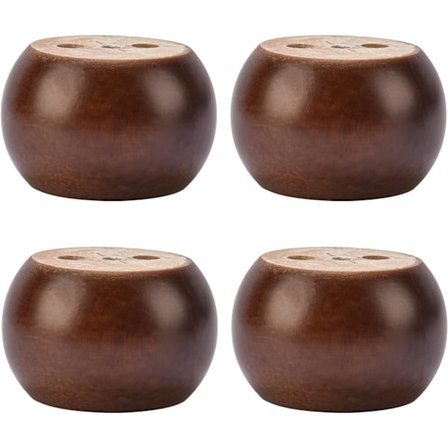 Sæt med 4 5 cm Drejede Møbelben i Massiv Valnøddetræ til Sofa, Skab, Lænestol