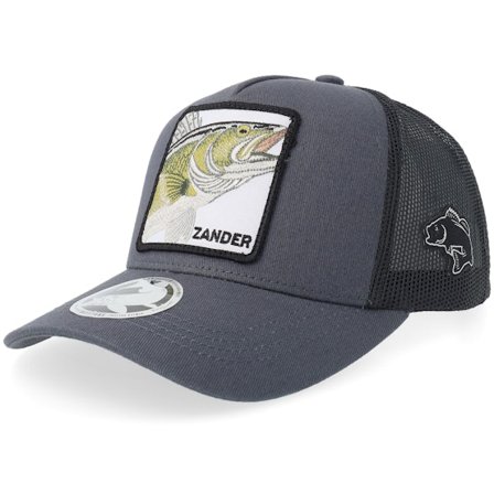 Skillfish - Grå trucker Caps - Kids Zander Dark Charcoal/Black A-frame Trucker @ Hatstore