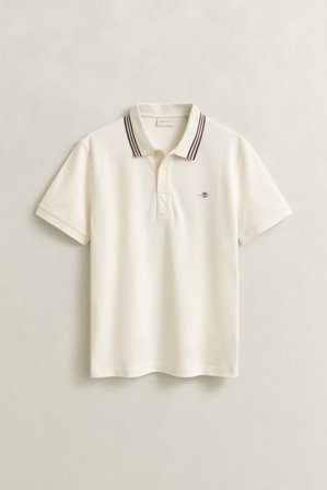 GANT Herren Poloshirt mit Kragenstreifen (S) Weiß
