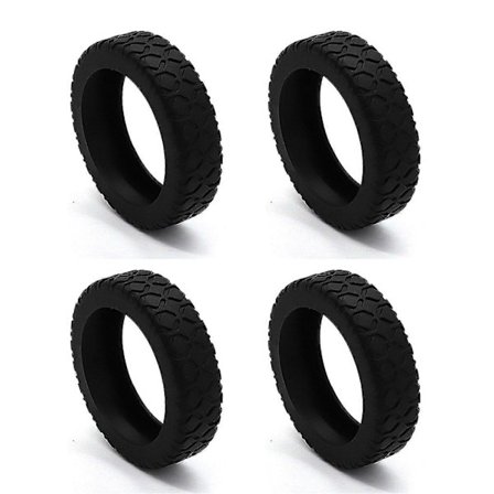 Silikoniset pyöränsuojat matkalaukkuihin - Pölynesto, naarmuuntumissuoja ja melunvaimennus spinner- ja käsimatkatavaroille [db] Musta 4 kpl