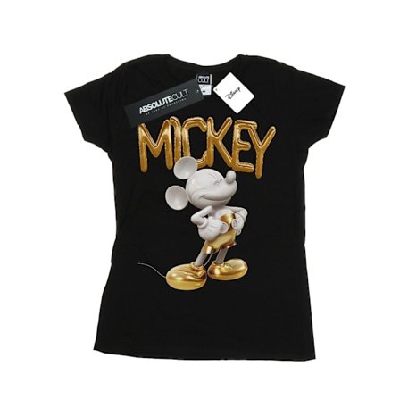 Disney Dam/Dam Mickey Mouse Guld Staty Bomull T-shirt XX