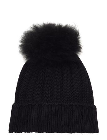 Beanie Cash Pom Pom Accessories Headwear Beanies Svart WOOLRICH