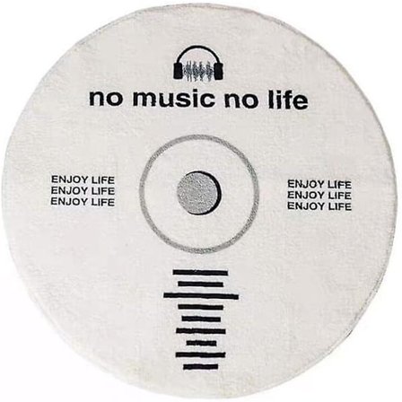 Rund CD-matta för vardagsrum sovrum soffbord tryckt halkfri golvmatta V3w5