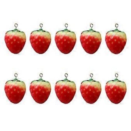 10 stk. Charm Armbånd Smykker Håndlavede Tilbehør Ørering Frugt Håndværk Emalje Jordbær Charm Halskæde DIY Charms