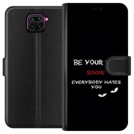 Yhteensopiva Lompakkokotelo Xiaomi Redmi Note 9 Tumma minimalistinen tekstillustraatio ironisella viestillä ja uhkaavan silmien mustalla kontrastilla