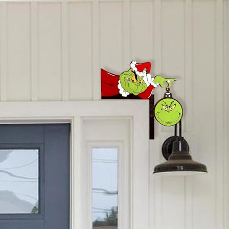 Jouluoven karmikoristeet, puinen joulupukki hirvi, riippuva poro joulukoriste, ulko- ja sisäseinäkoriste