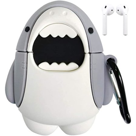 Kompatibel med Airpods 1/2 fodral, 3D söt tecknad rolig rolig,