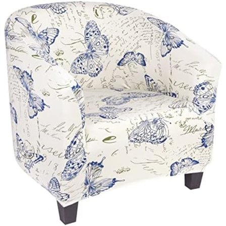 Klubstolbetræk Stræk Tøndeform Stolebetræk Trykte Badekarstolbetræk Spandex Armstol Sofa Betræk Aftagelig Sofa