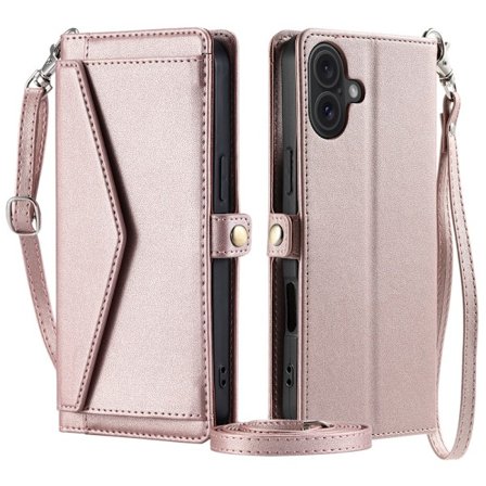SKALO iPhone 16 Evelope Clutch 5-Fack - Roséguld