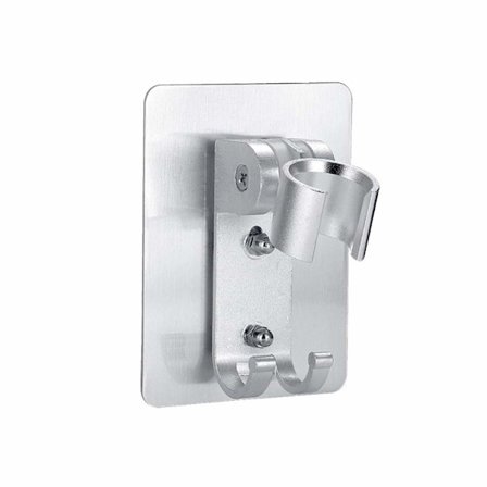 Vægmonteret brusehovedholder - Stærk klæbemiddel - Justerbar bruseholder med 2 kroge - Brusehoved og bidet holder