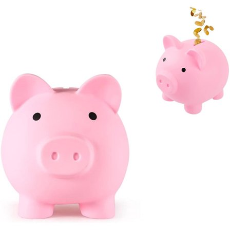 Mønt Sparekasse - Åbningstype - Dimensioner: 13 x 10 x 11,5 cm (Pink)